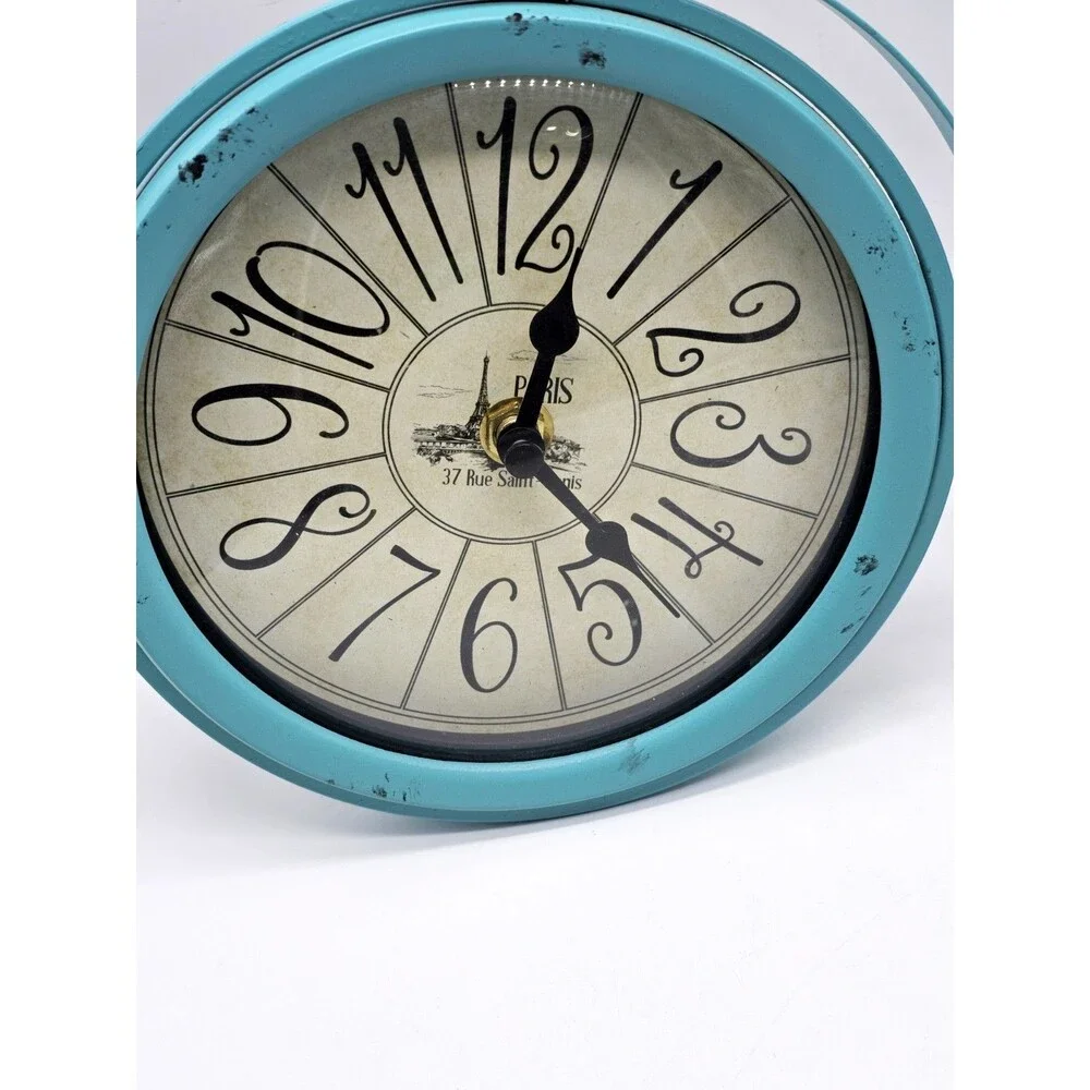 37 Rue Saint-Denis Clock. Bicycle Cobalt Blue. Cleaned, Tested, Working.